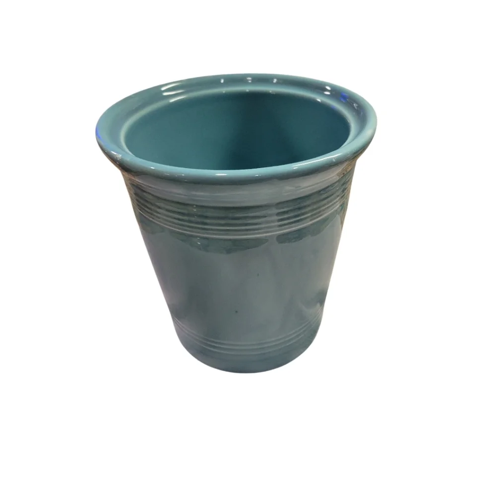 FIESTA MEDIUM pet dog bone CANISTER treat cookie CROCK TURQUOISE